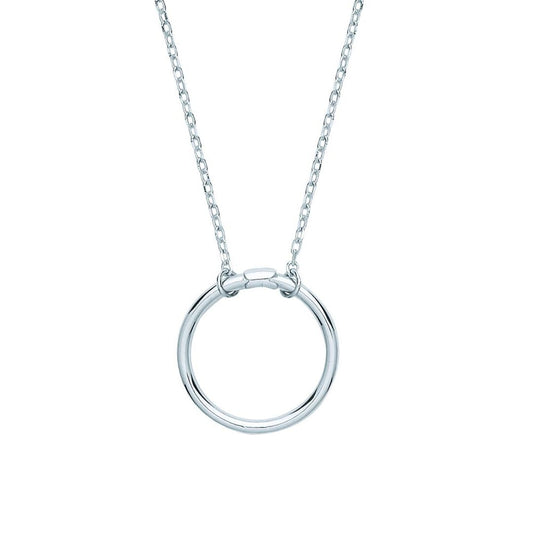 Silver Carrier Hoop Charm Necklace - GVK336