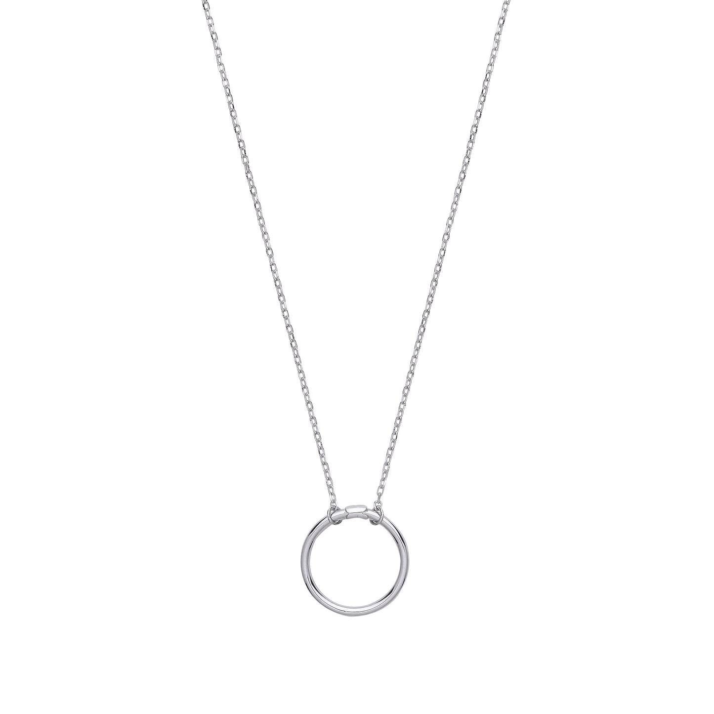 Silver  Carrier Hoop Charm Necklace - GVK336