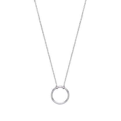 Silver  Carrier Hoop Charm Necklace - GVK336