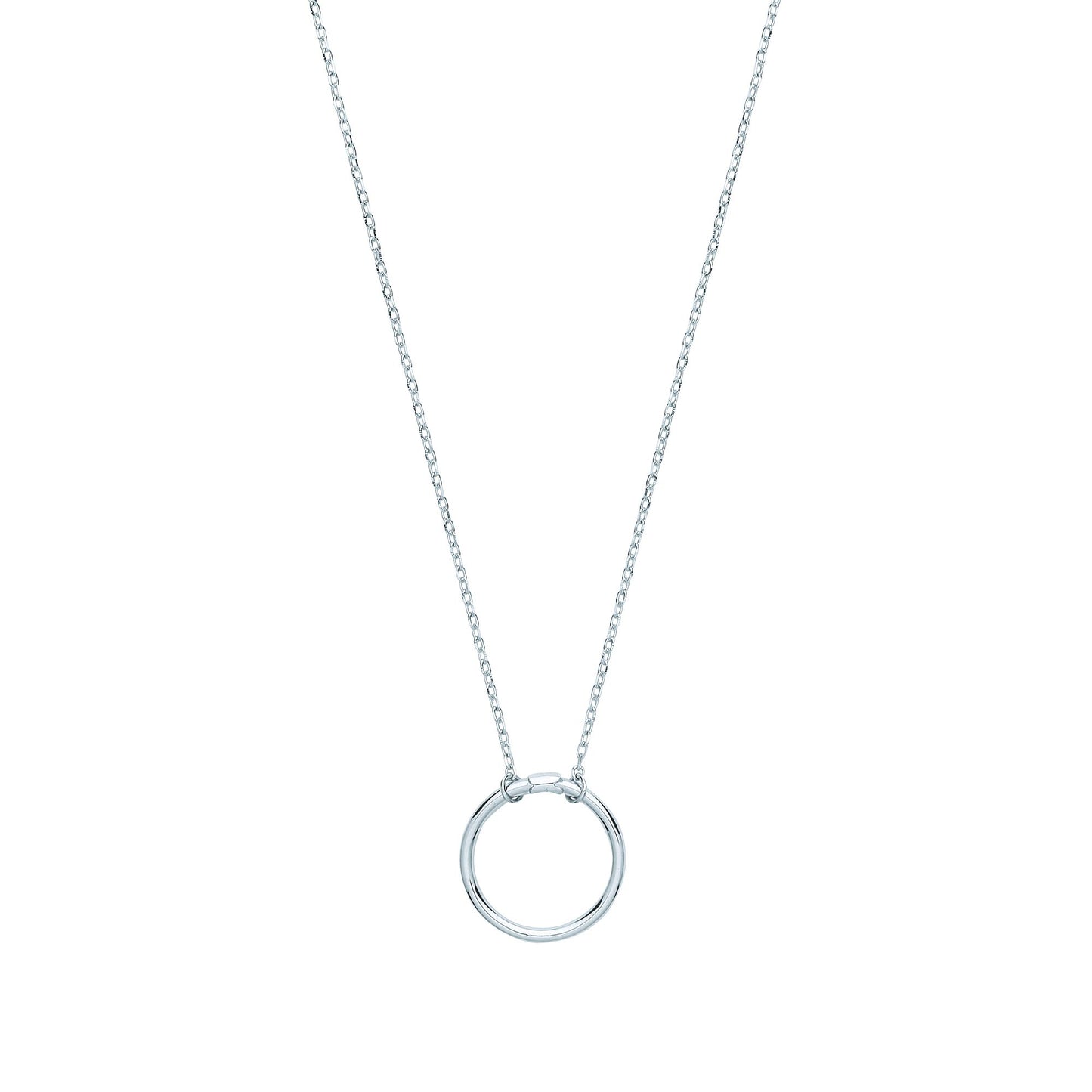 Silver  Carrier Hoop Charm Necklace - GVK336