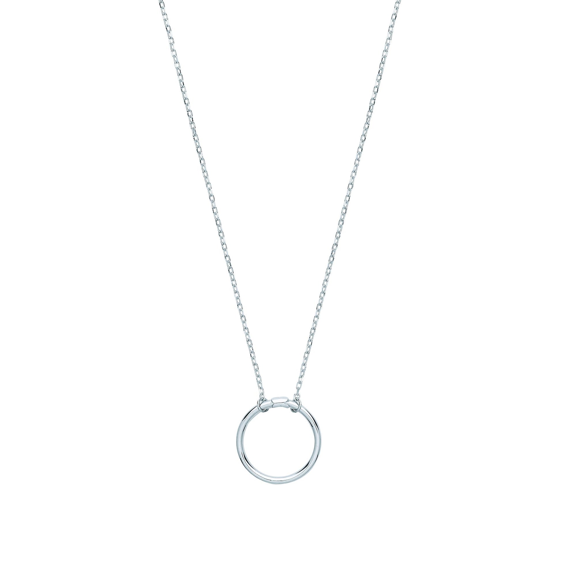Silver  Carrier Hoop Charm Necklace - GVK336