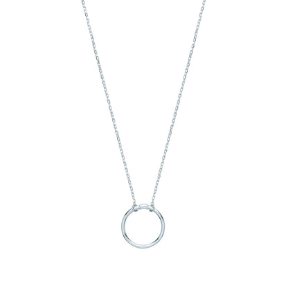 Silver  Carrier Hoop Charm Necklace - GVK336