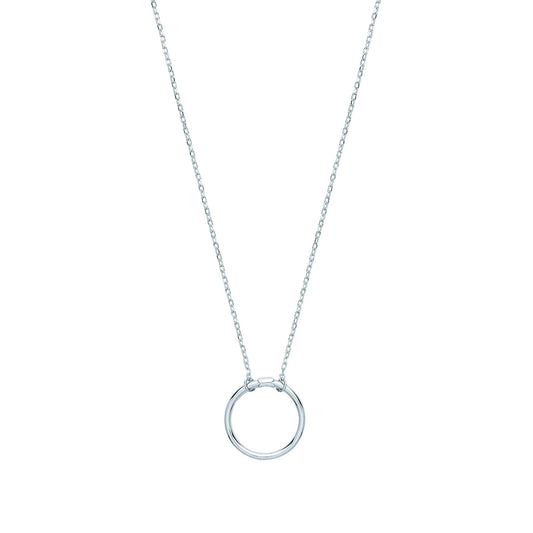 Silver  Carrier Hoop Charm Necklace - GVK336