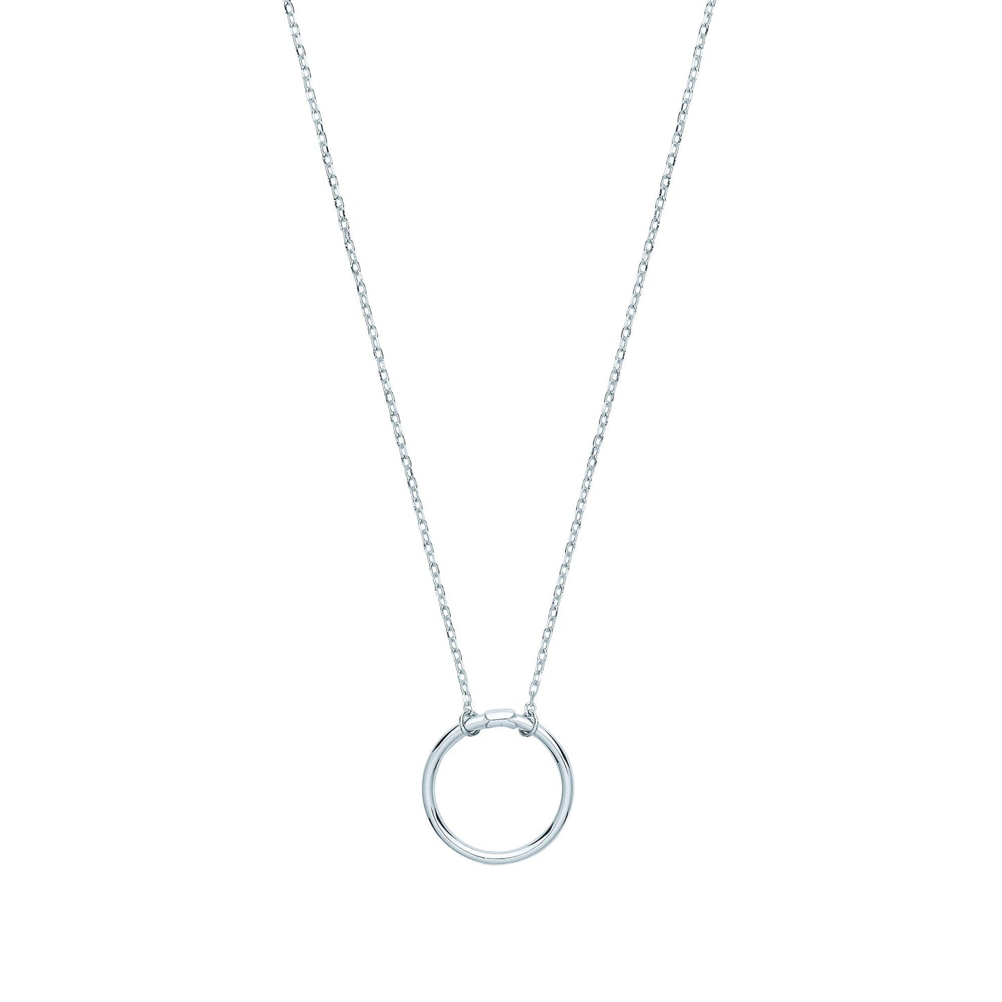 Silver  Carrier Hoop Charm Necklace - GVK336