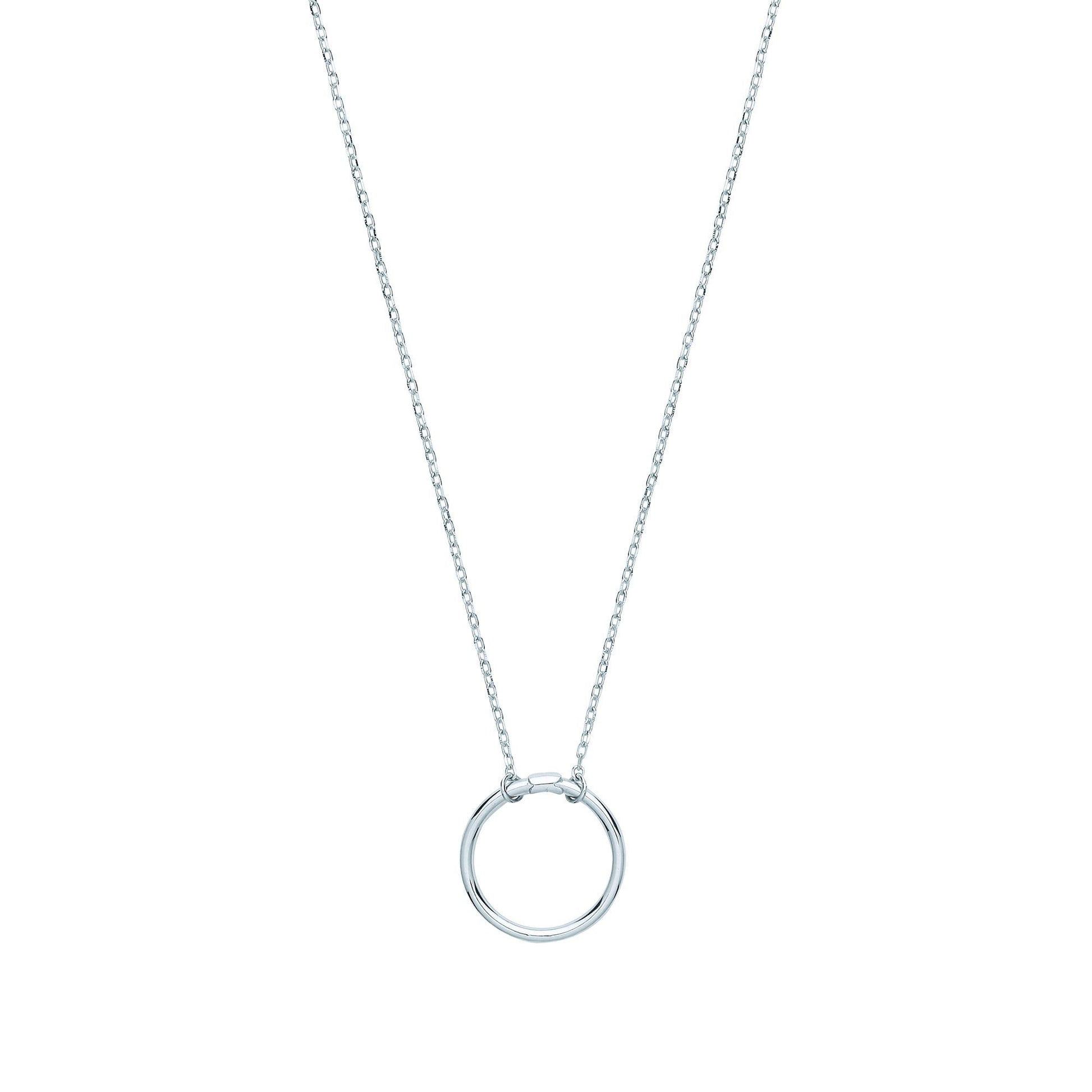 Silver  Carrier Hoop Charm Necklace - GVK336
