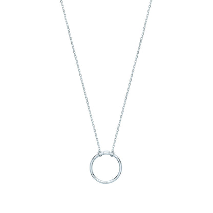 Silver  Carrier Hoop Charm Necklace - GVK336