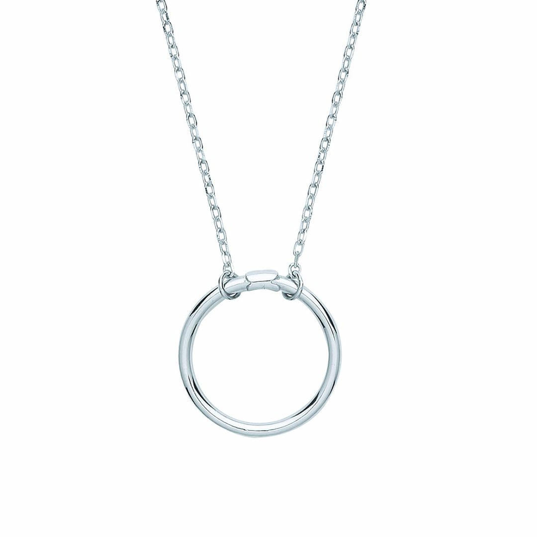 Silver  Carrier Hoop Charm Necklace - GVK336
