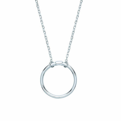 Silver  Carrier Hoop Charm Necklace - GVK336