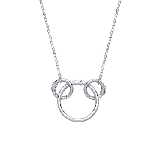 Silver  Carrier Hoop Charm Necklace - GVK337