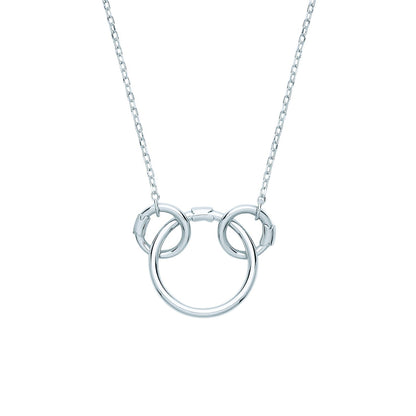 Silver  Carrier Hoop Charm Necklace - GVK337