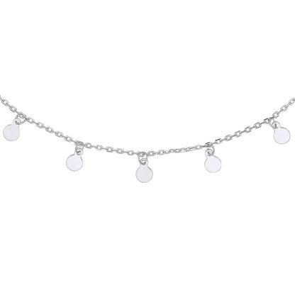 Silver  Floating Round Discs Charm Necklace - GVK371