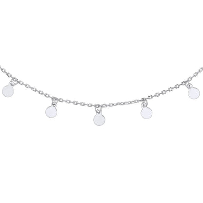 Sterling Silver  Floating Round Discs Charm Necklace 15 + 2 inch - GVK371