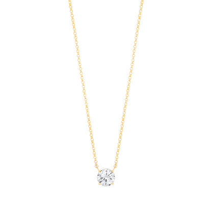 Gilded Silver  8mm Solitaire Lavalier Necklace - GVK406