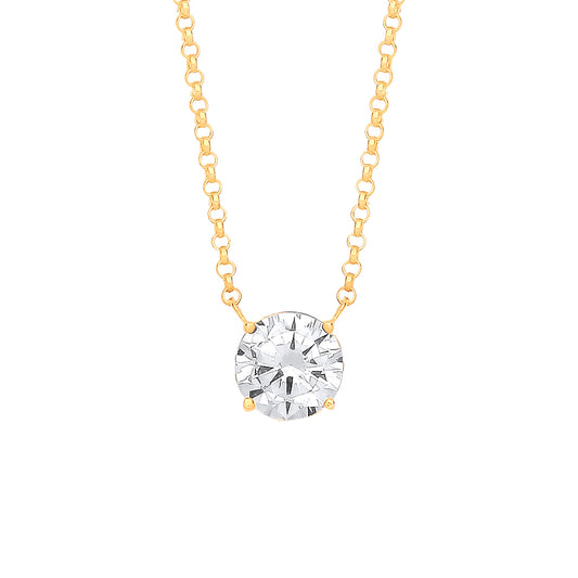 Gilded Silver  8mm Solitaire Lavalier Necklace - GVK406