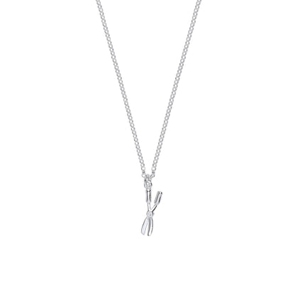 925 Silver  Garden Scissors Pruners Pendant Necklace 16 + 2 inch - GVK420