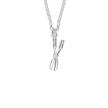 925 Silver  Garden Scissors Pruners Pendant Necklace 16 + 2 inch - GVK420