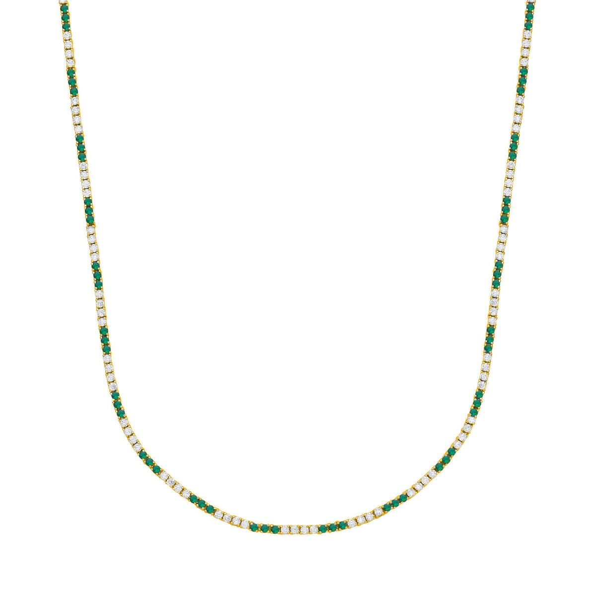 Gold-Plated Brass  Tennis Necklace - GVK434BREMGP