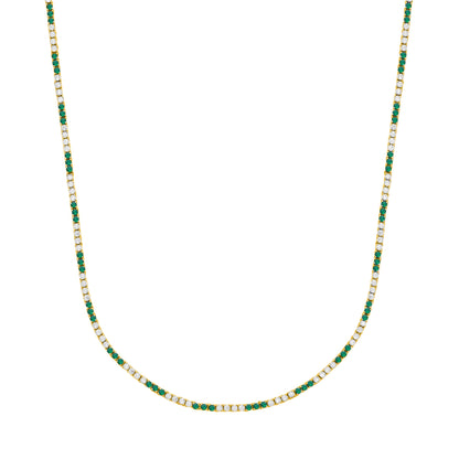 Gold-Plated Brass  Tennis Necklace - GVK434BREMGP