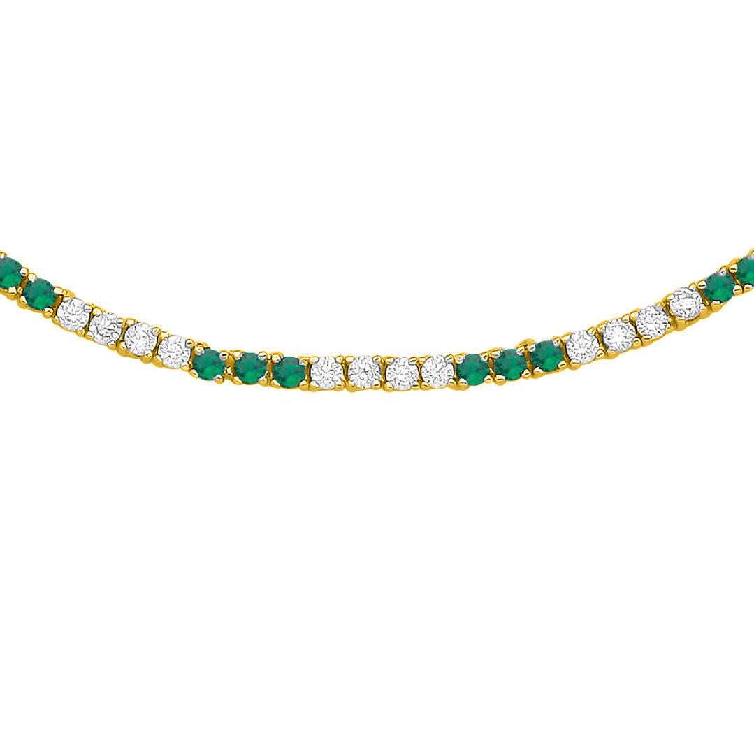 Gold-Plated Brass  Tennis Necklace - GVK434BREMGP