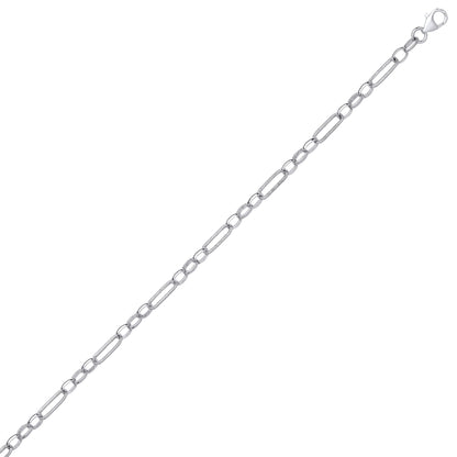 Silver  Figaro Twisted Oval Paperclip Belcher Chain 5mm 20" 50cm - GVK437