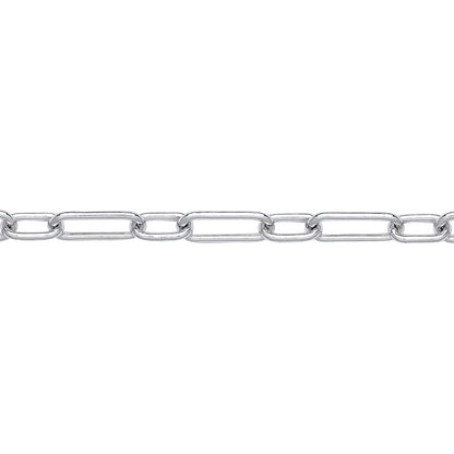925 Silver  Oval Pill Paper Clip Chain Necklace 5mm 20 inch 50cm - GVK439