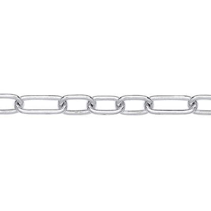 Silver  Chunky Oval Pill Paper Clip Chain Necklace 8mm 20" 50cm - GVK440