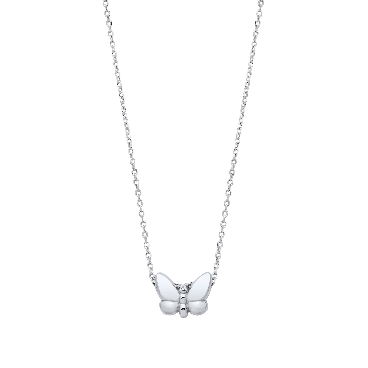 925 Sterling Silver  Mini Butterfly Charm Necklace 16 inch - GVK471