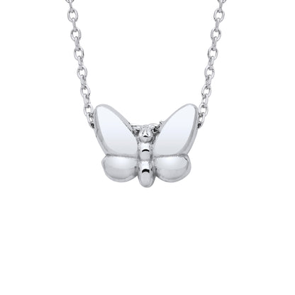 Silver  Mini Butterfly Charm Necklace 16" - GVK471
