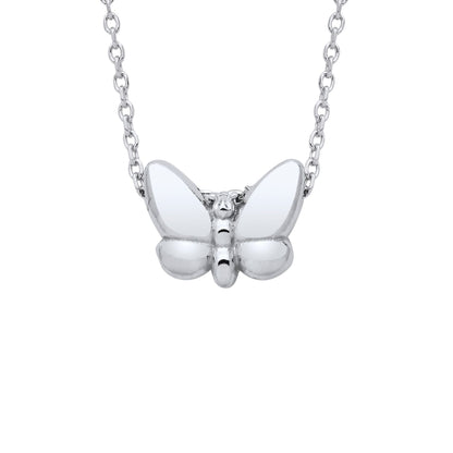 925 Sterling Silver  Mini Butterfly Charm Necklace 16 inch - GVK471