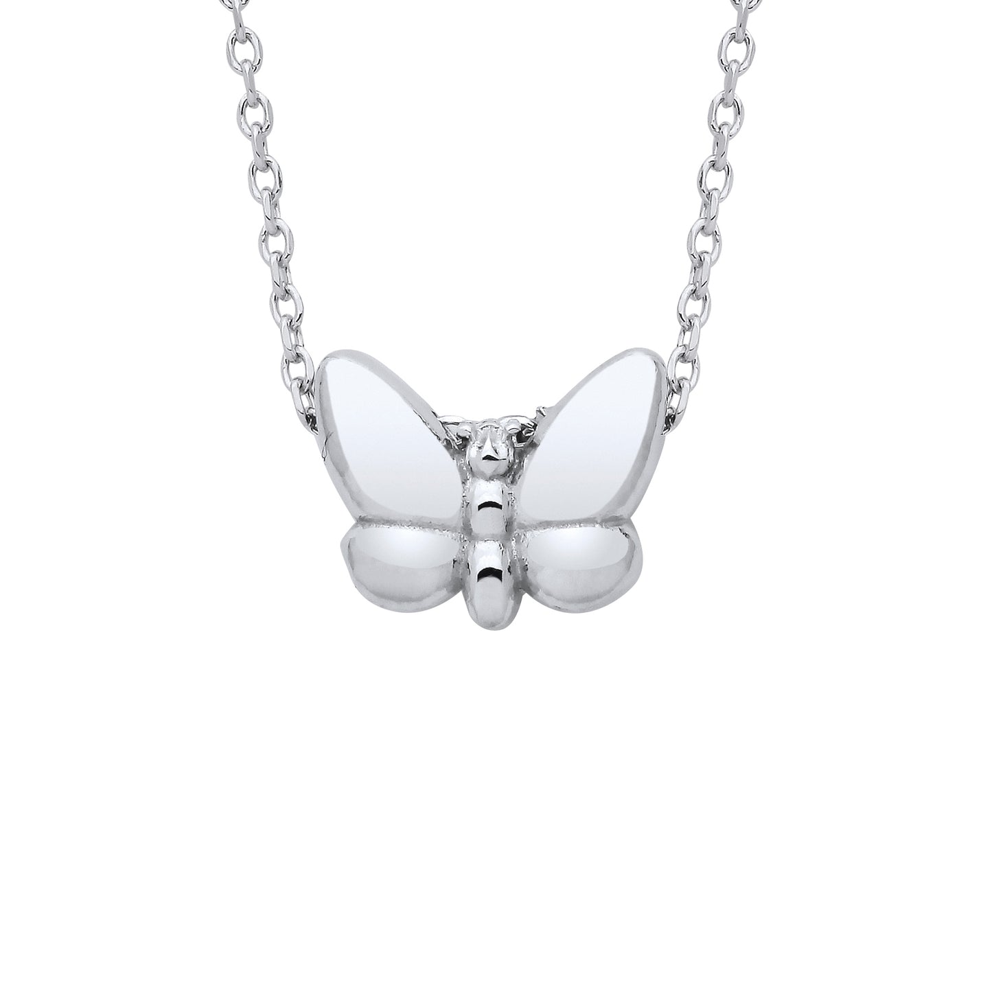 925 Sterling Silver  Mini Butterfly Charm Necklace 16 inch - GVK471