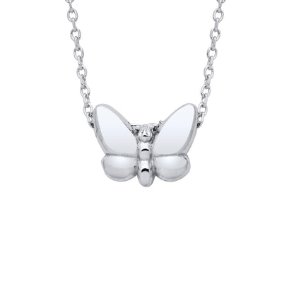 925 Sterling Silver  Mini Butterfly Charm Necklace 16 inch - GVK471