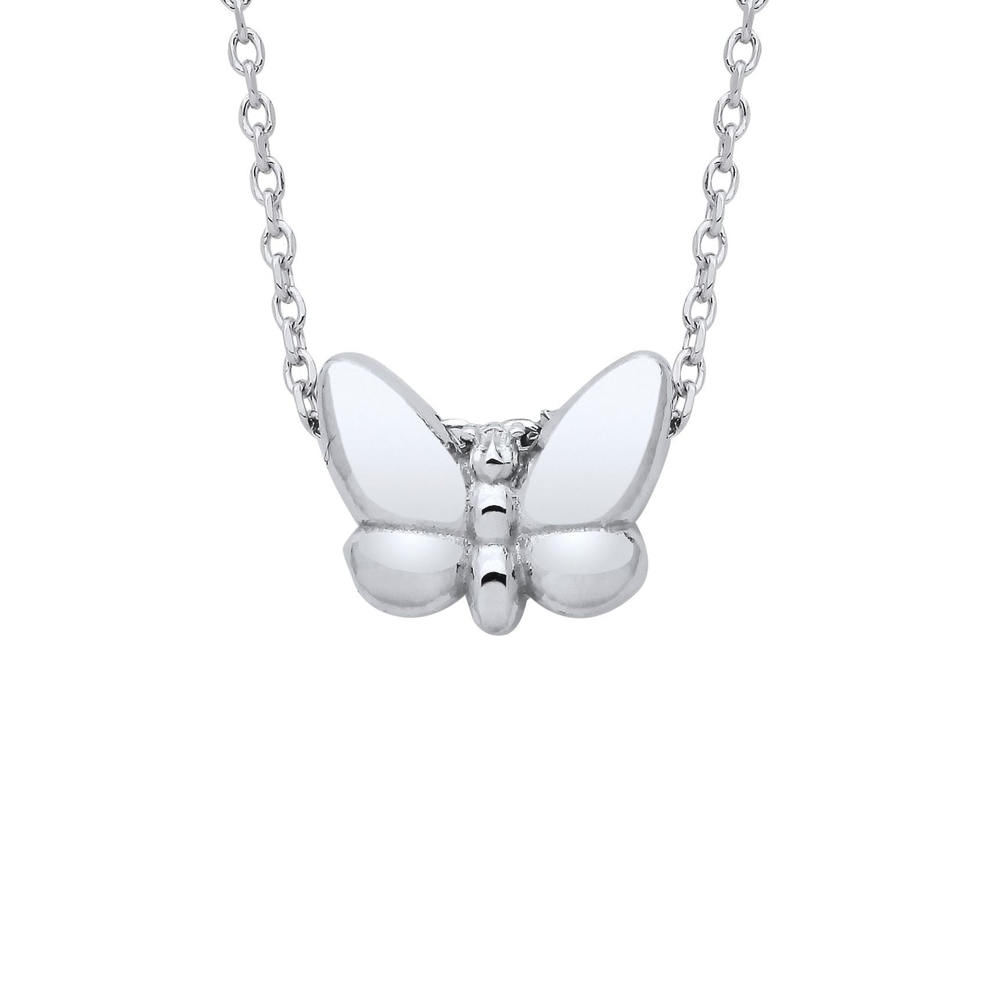 925 Sterling Silver  Mini Butterfly Charm Necklace 16 inch - GVK471