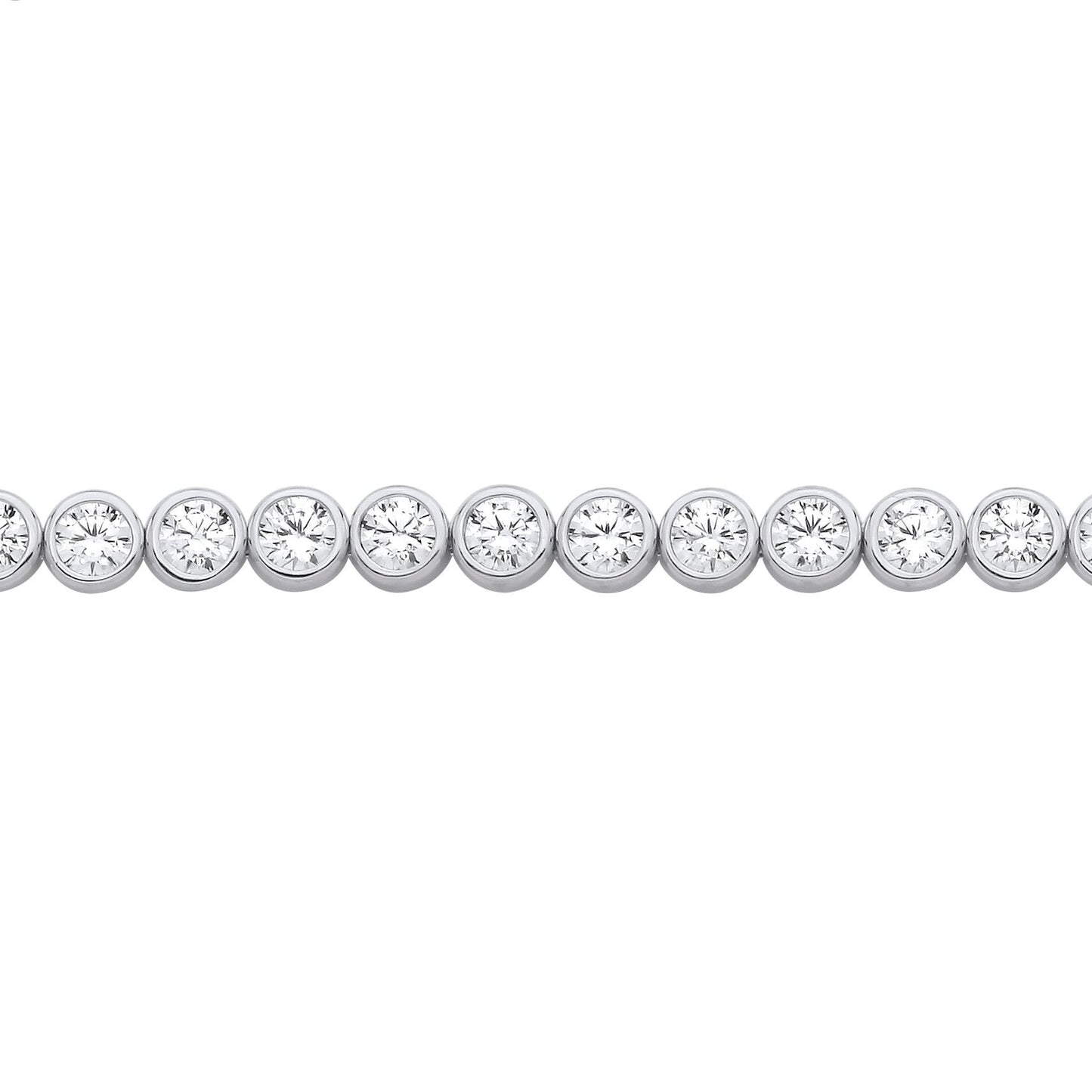 Silver  CZ Donut Ring Bubbles Eternity Tennis Necklace 4mm 16 inch - GVK482