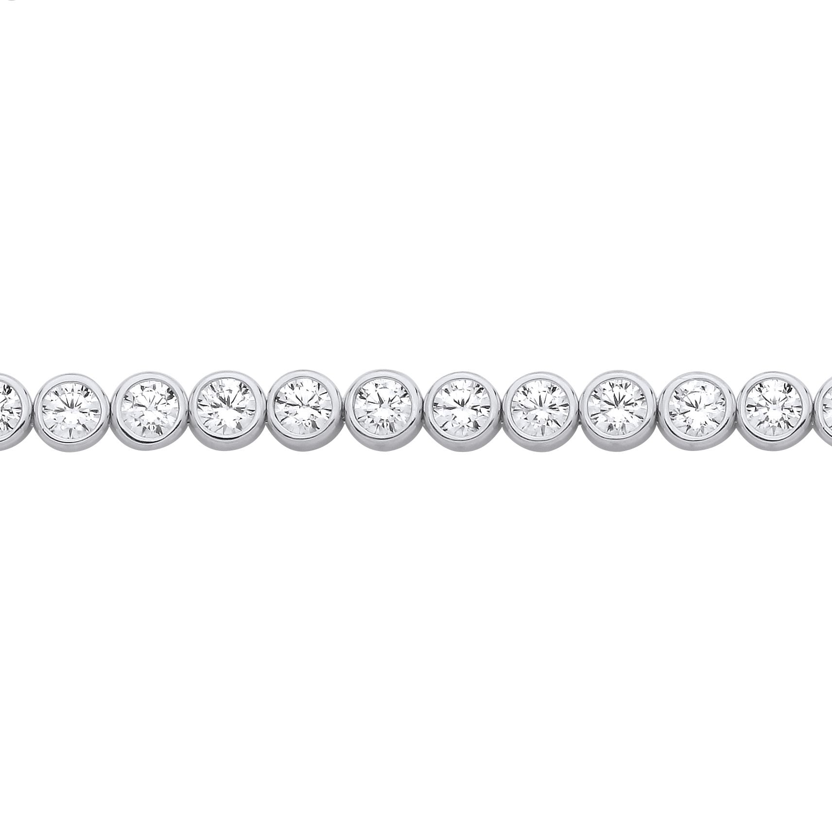 Silver  CZ Donut Ring Bubbles Eternity Tennis Necklace 4mm 16 inch - GVK482