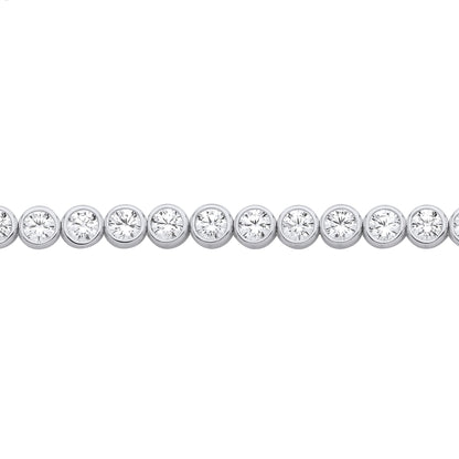 Silver  CZ Donut Ring Bubbles Eternity Tennis Necklace 4mm 16 inch - GVK482