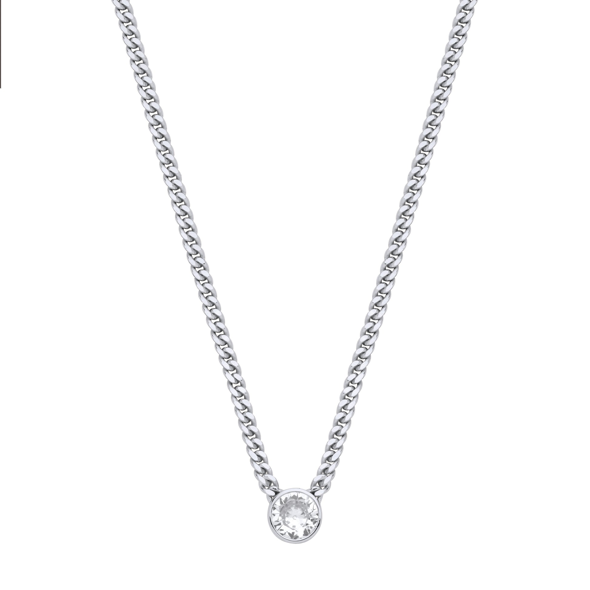 Silver Collerate Necklace Round Necklace - GVK495RH