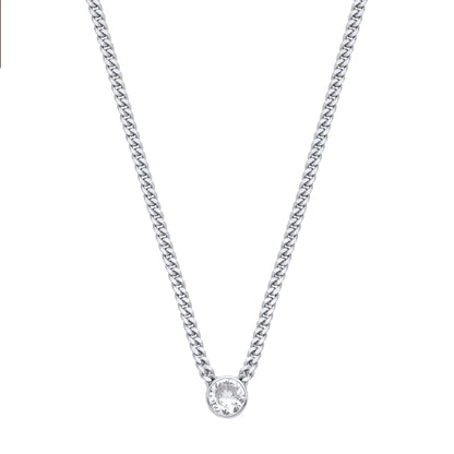 Silver Collerate Necklace Round Necklace - GVK495RH