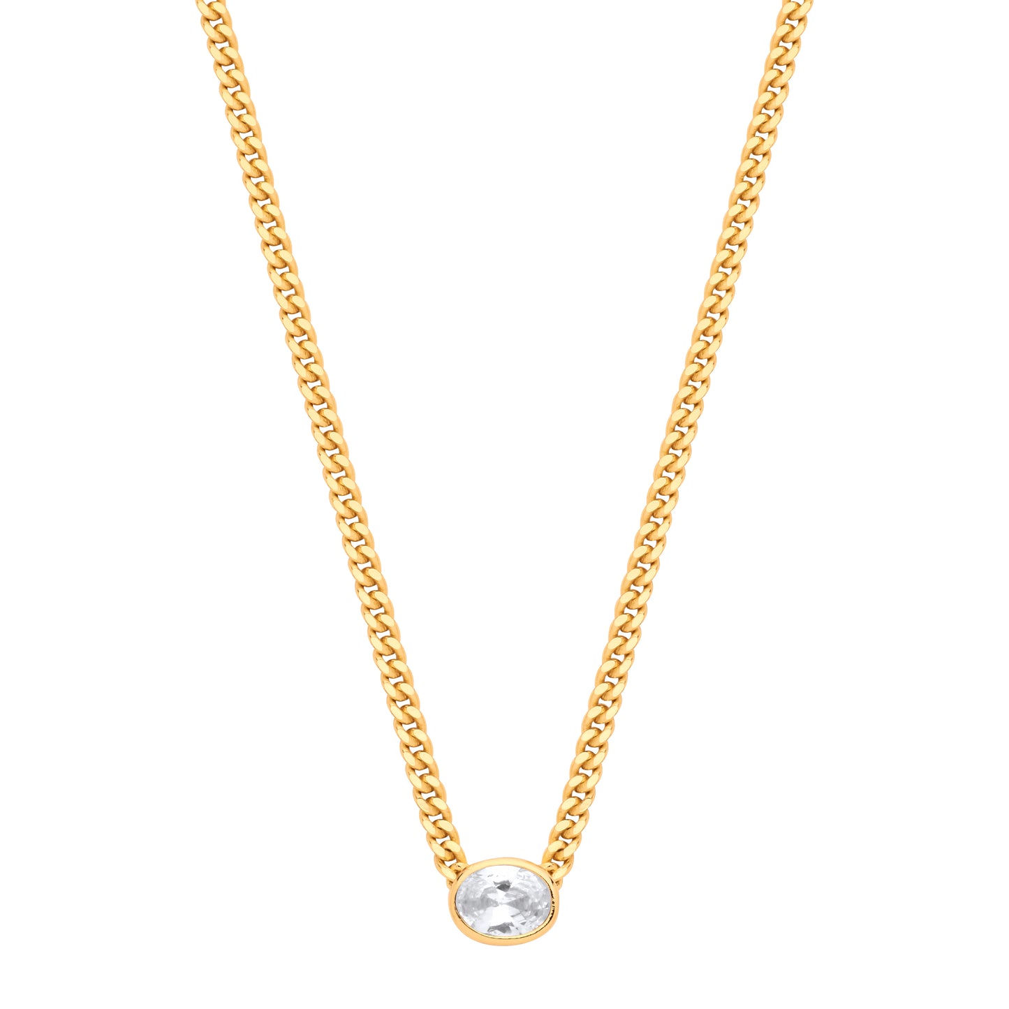 Gold-Silver Collerate Necklace Oval Necklace - GVK496G