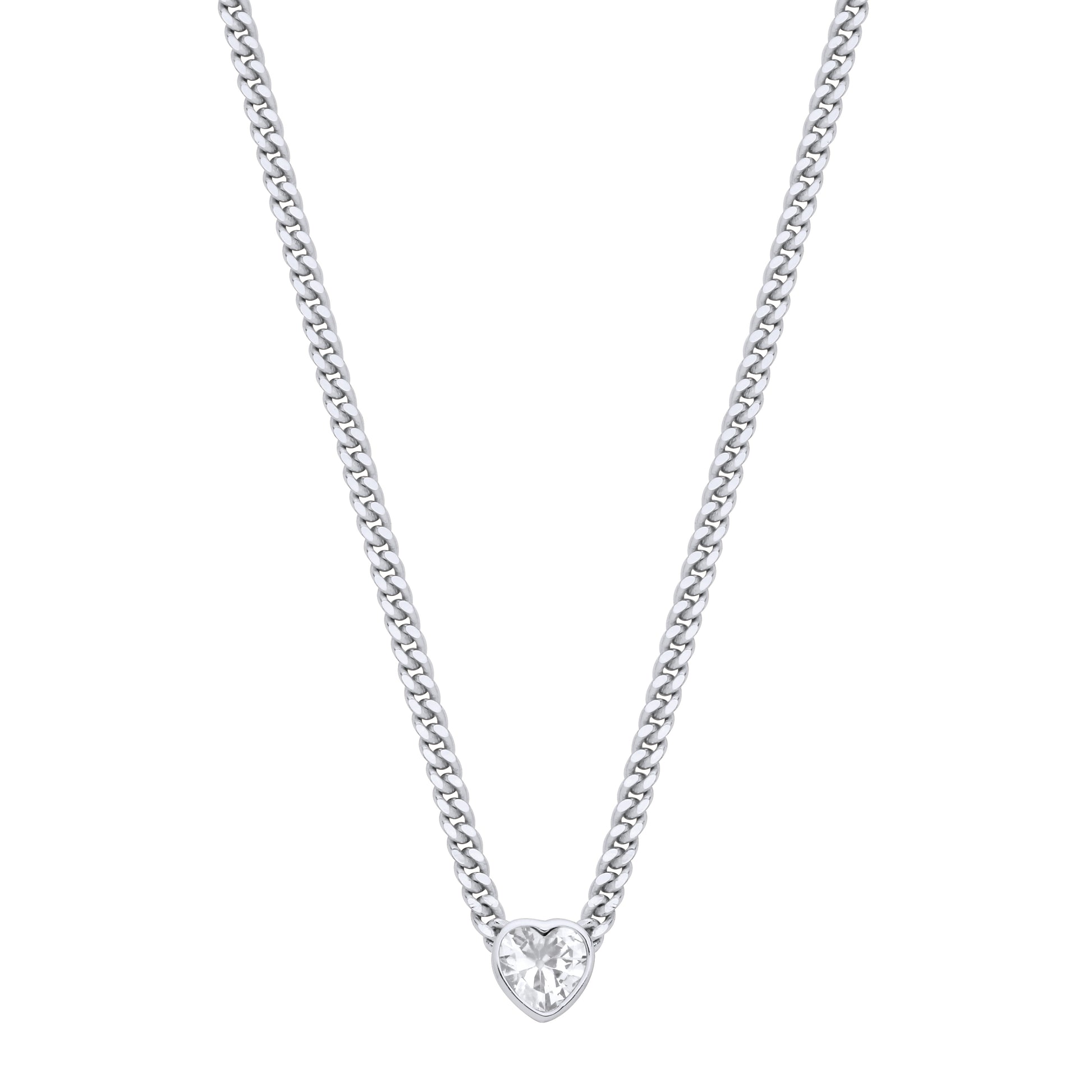 Silver Collerate Necklace Heart Necklace - GVK498RH