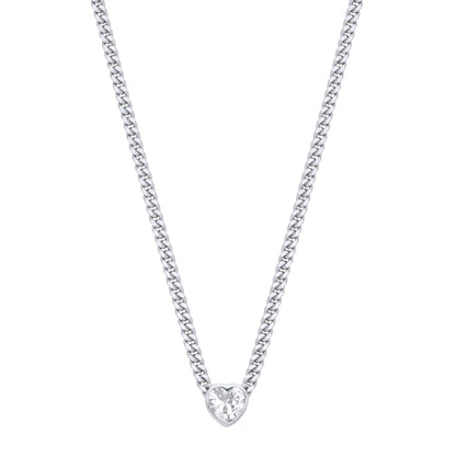 Silver Collerate Necklace Heart Necklace - GVK498RH