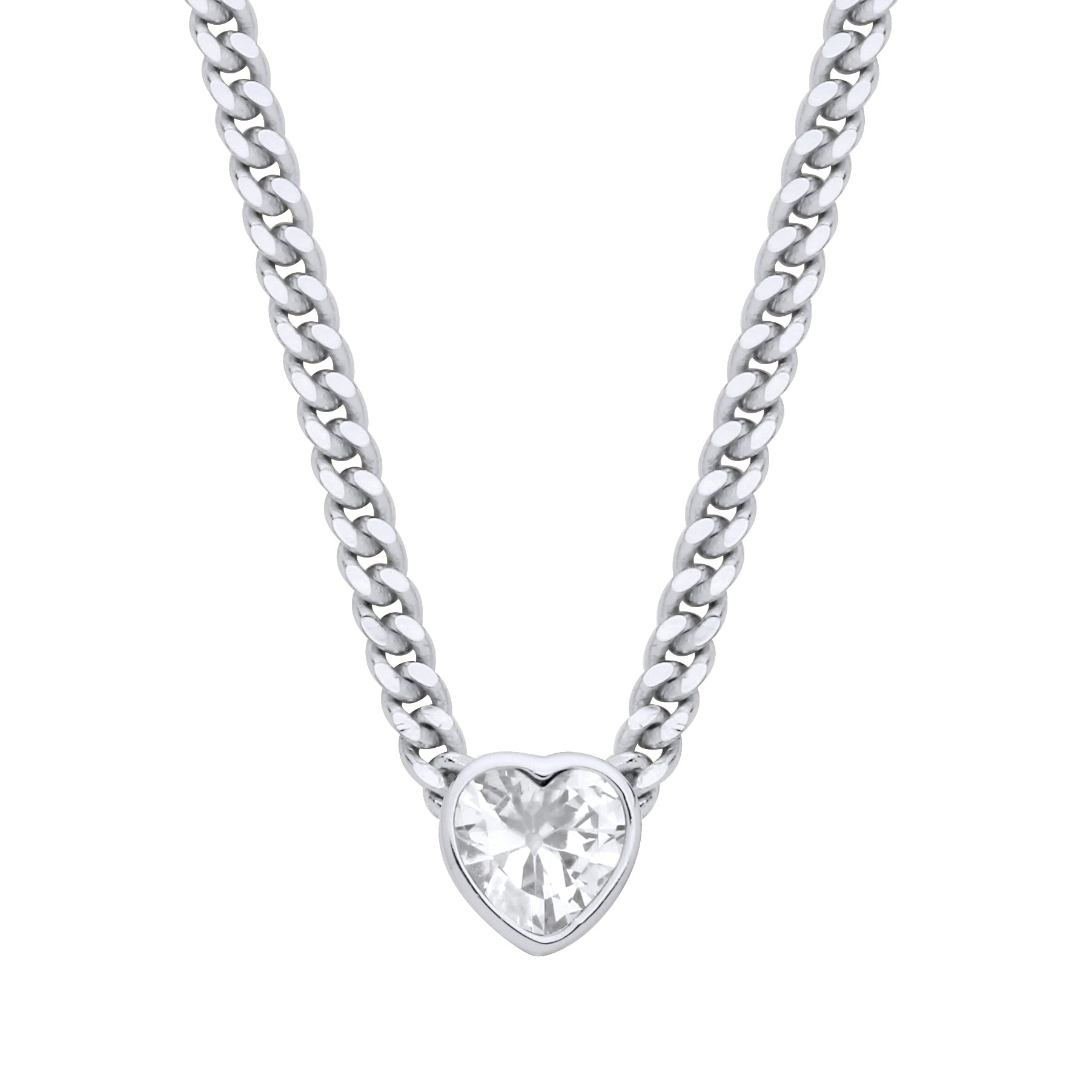 Silver Collerate Necklace Heart Necklace - GVK498RH