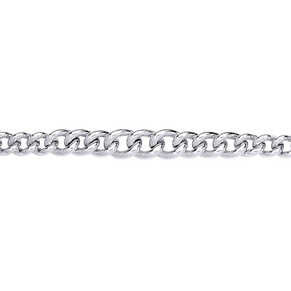 Silver  Graduated Rounded Albert Curb Link Necklace 10.5mm 18 inch - GVK502