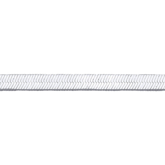 Silver  Flat Herringbone Link Chain Necklace 5mm 18 inch 45cm - GVK506