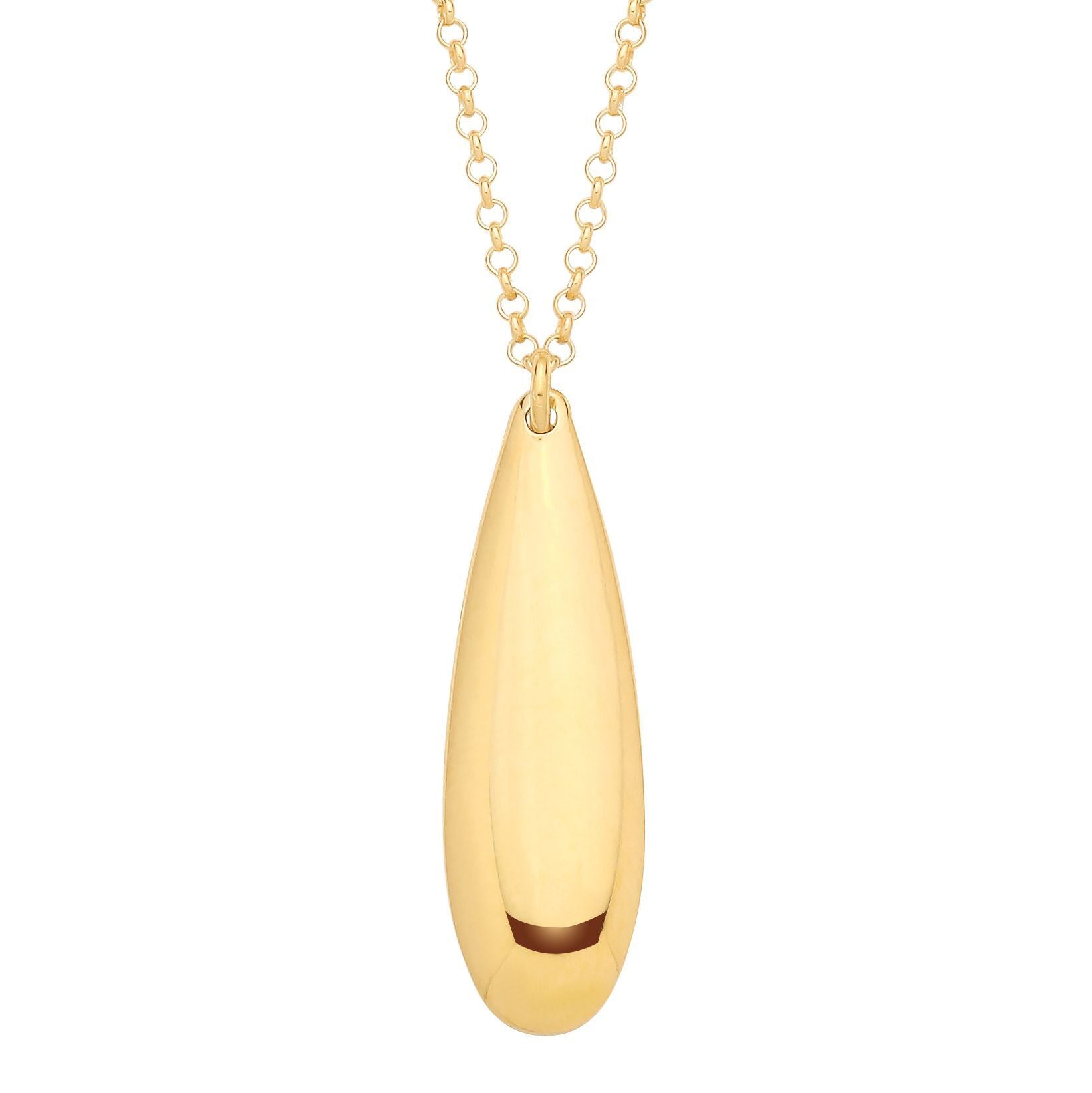 Gold-plated Silver  Raindrop Puffed Pear Torpedo Necklace - GVK522