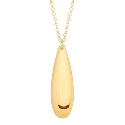 Gold-plated Silver  Raindrop Puffed Pear Torpedo Necklace - GVK522