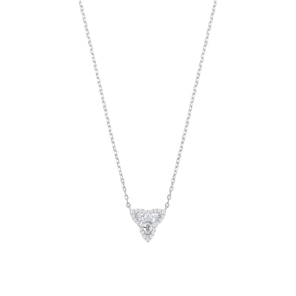 Sterling Silver CZ Triple Heart Pendant Necklace - GVK537