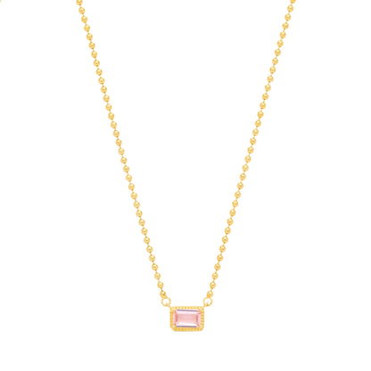 18K Gold Plated CZ Apricot Nano Pendant Necklace - GVK560