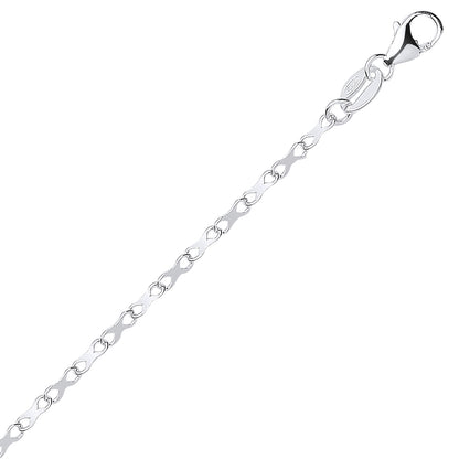 Silver  Figure-eight Infinity Kiss Ribbon Chain Link Necklace - GVK570