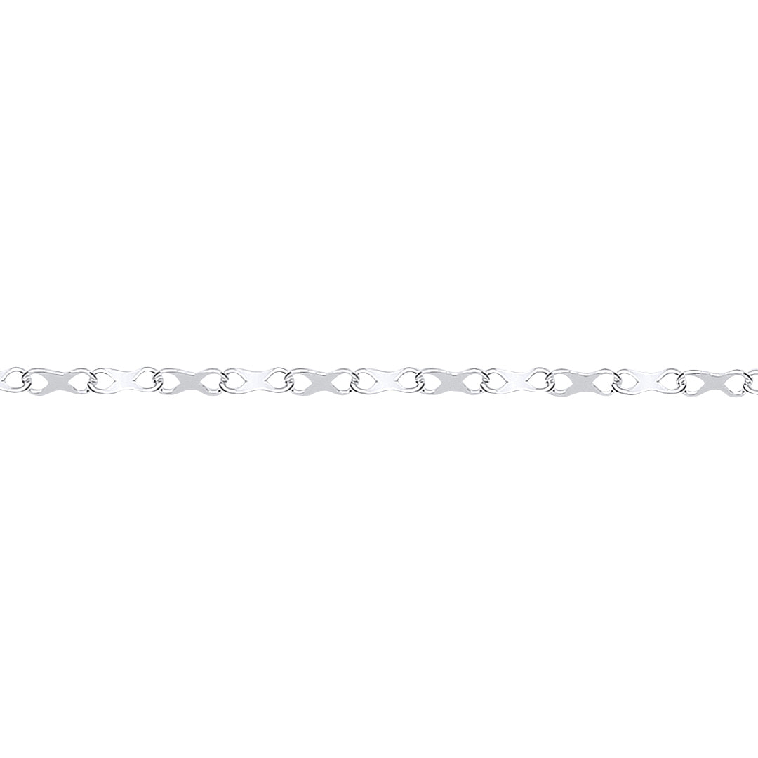 Silver  Figure-eight Infinity Kiss Ribbon Chain Link Necklace - GVK570
