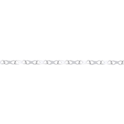 Silver  Figure-eight Infinity Kiss Ribbon Chain Link Necklace - GVK570